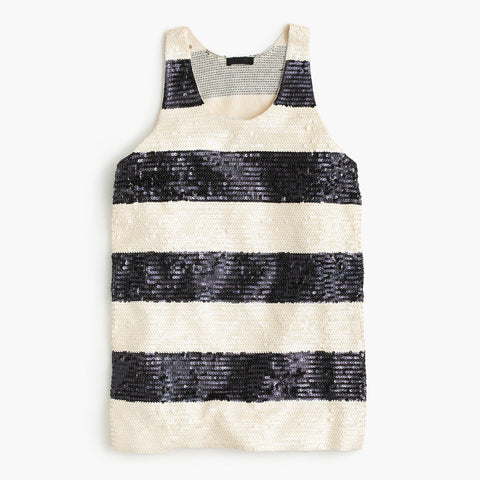 Collection rugby-stripe sequin tank top