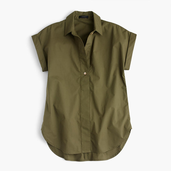 Shot-sleeve popover shirt