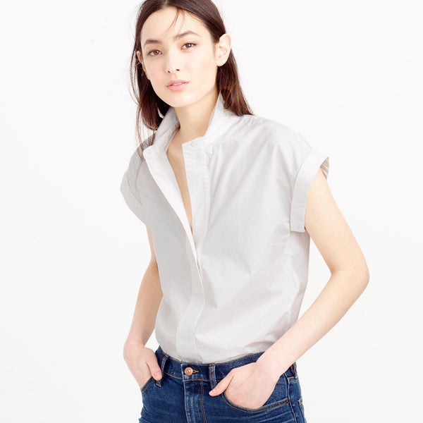 Shot-sleeve popover shirt