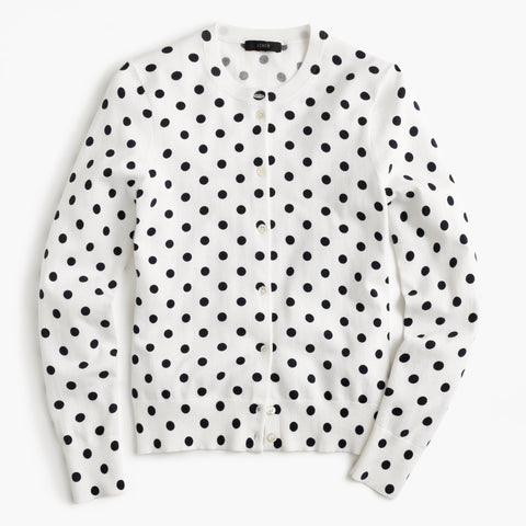 Cotton jackie cardigan sweater in dot