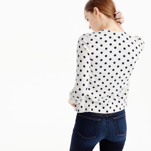 Cotton jackie cardigan sweater in dot